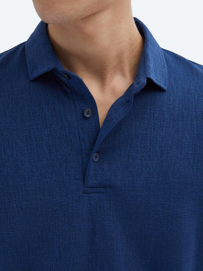 Indigo Jakarlı Polo Yaka T-shirt