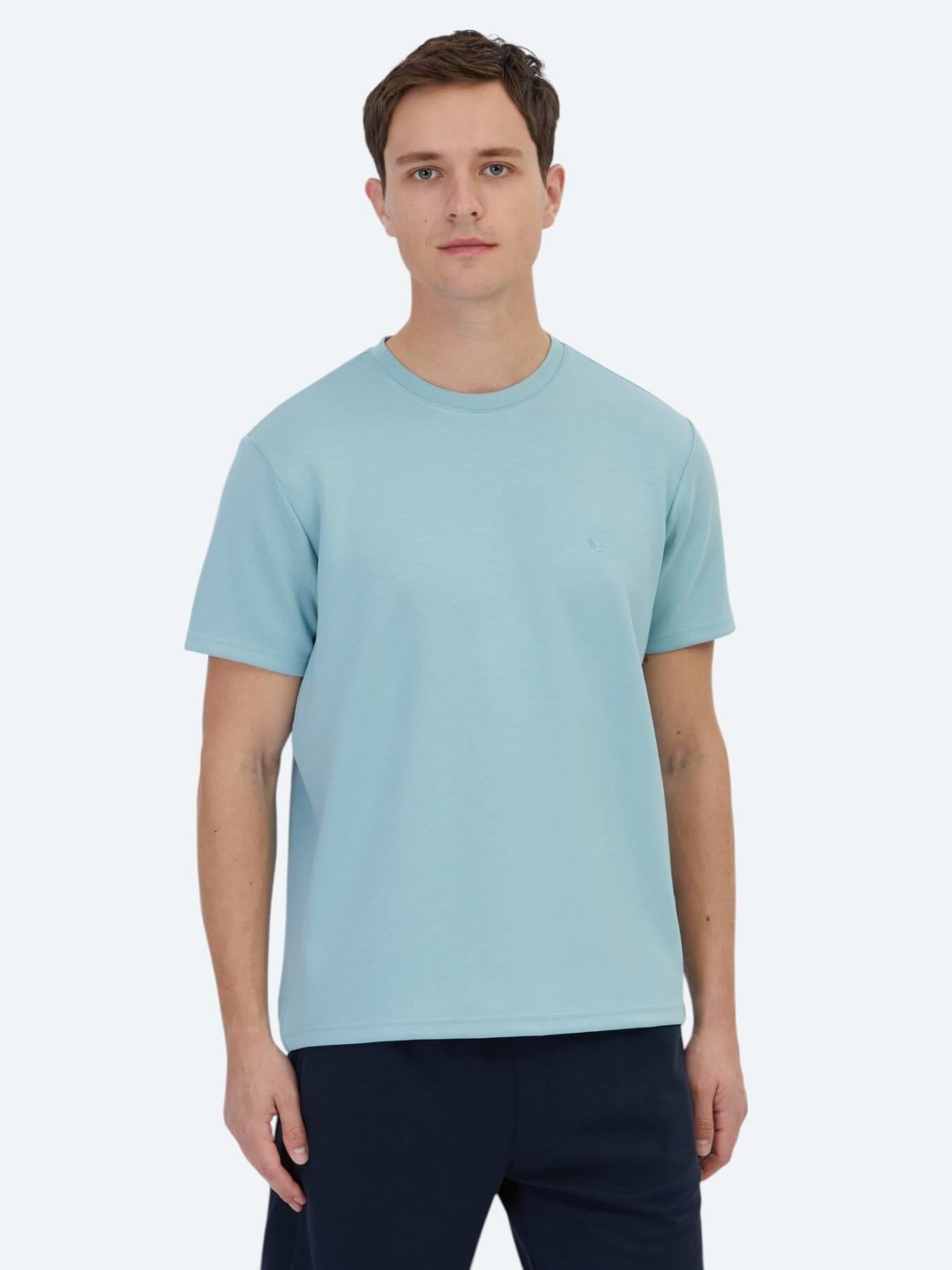 Mint Düz Bisiklet Yaka T-shirt