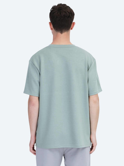 Açık Yeşil Düz Bisiklet Yaka T-shirt