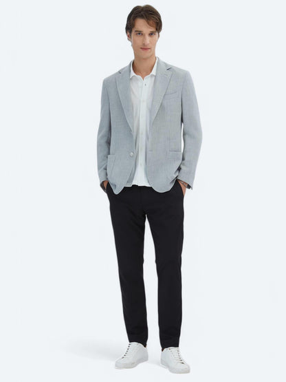 Gri Desenli Modern Fit Ceket