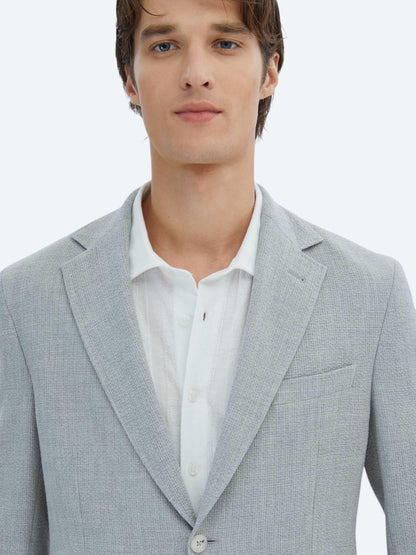 Gri Desenli Modern Fit Ceket
