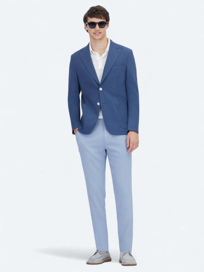 Indigo Desenli Modern Fit Ceket