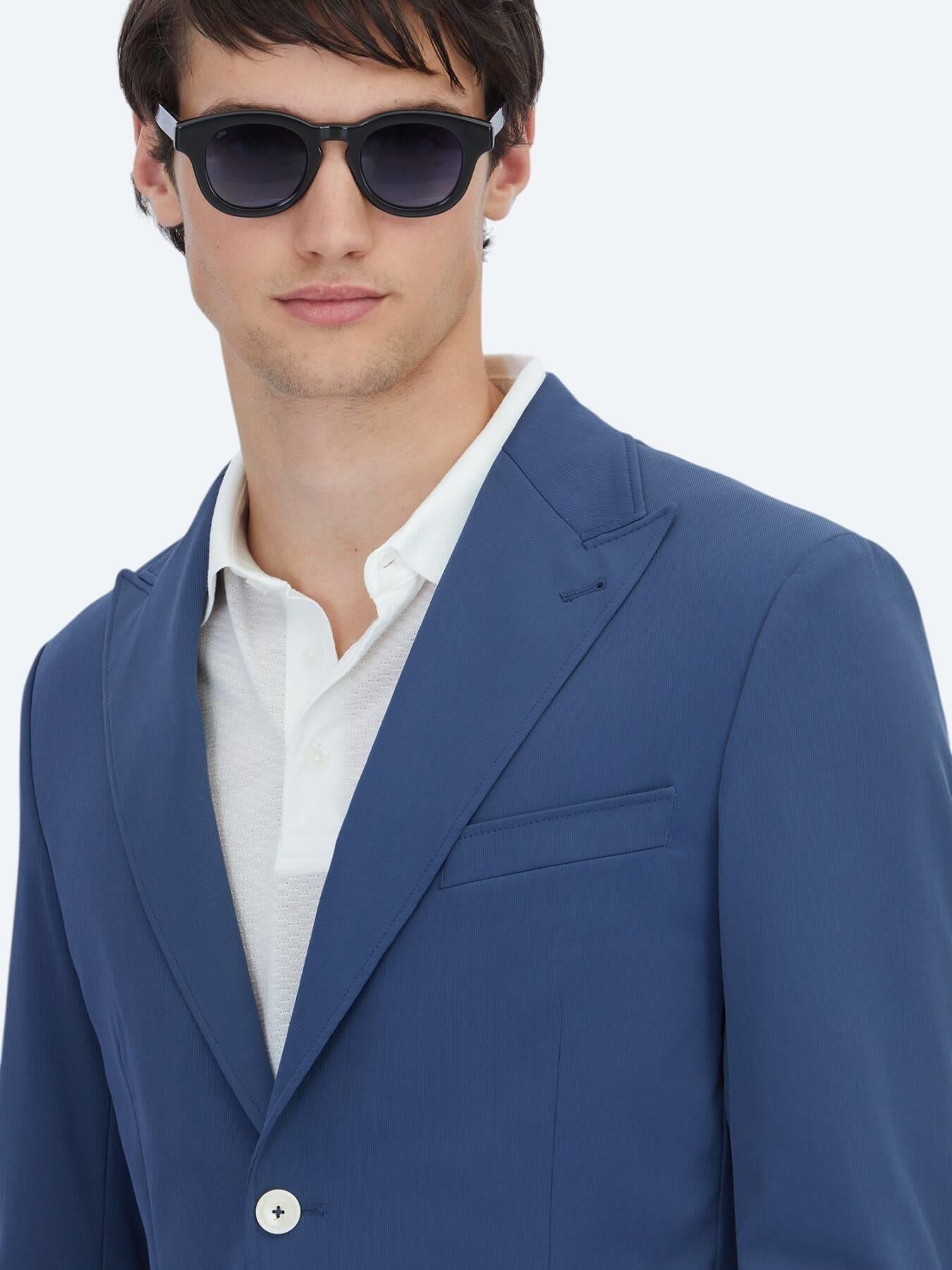 Indigo Desenli Modern Fit Ceket