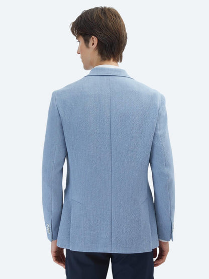 Mavi Desenli Modern Fit Ceket