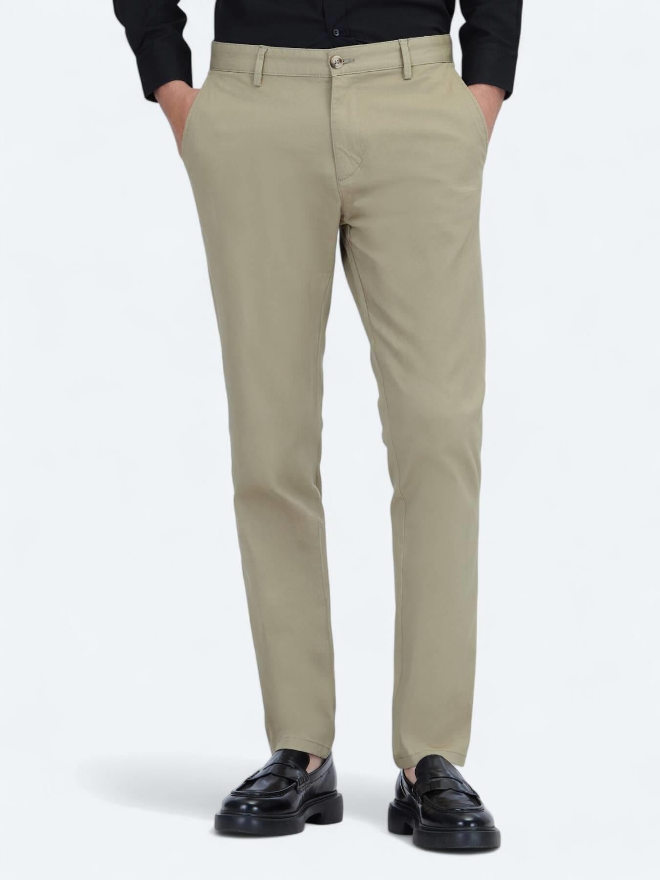 Deve Tüyü Düz Dokuma Regular Fit Casual Pamuk Karışımlı Pantolon
