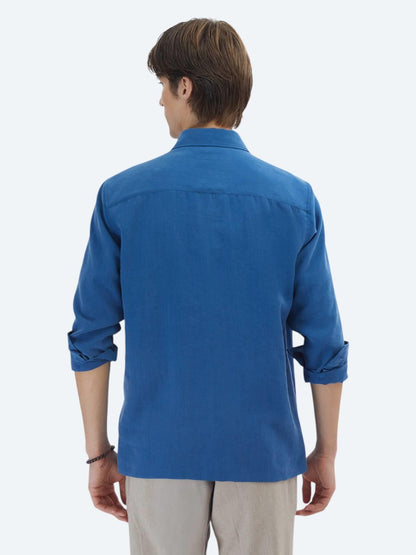 Indigo Regular Fit Dokuma Overshırt