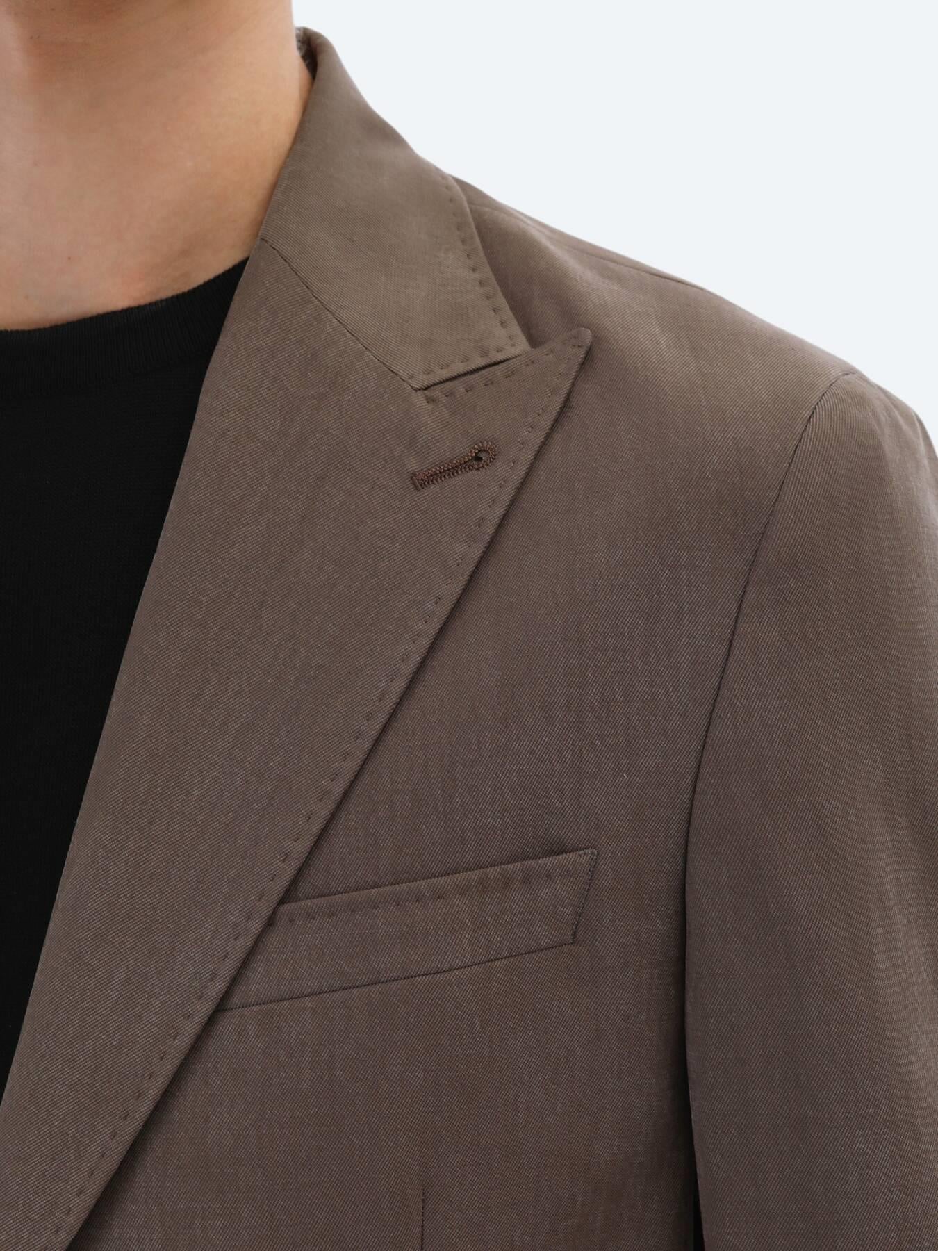 Kahverengi Düz Modern Fit Takım Elbise