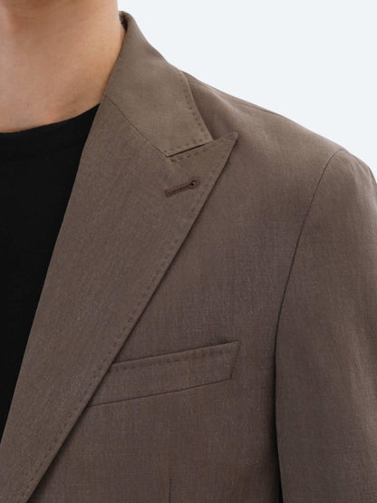 Kahverengi Düz Modern Fit Takım Elbise