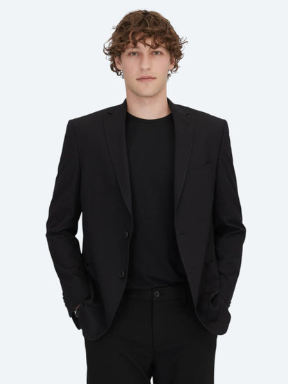 Siyah Desenli Regular Fit Ceket