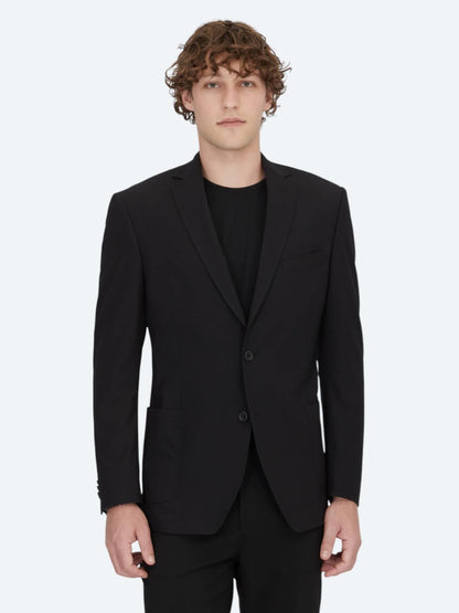 Siyah Desenli Regular Fit Ceket