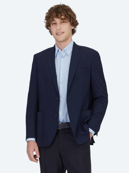 Lacivert Desenli Regular Fit Ceket