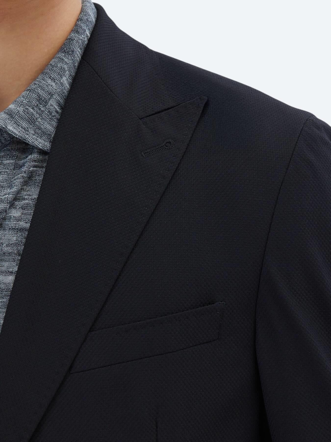 Siyah Desenli Modern Fit Ceket