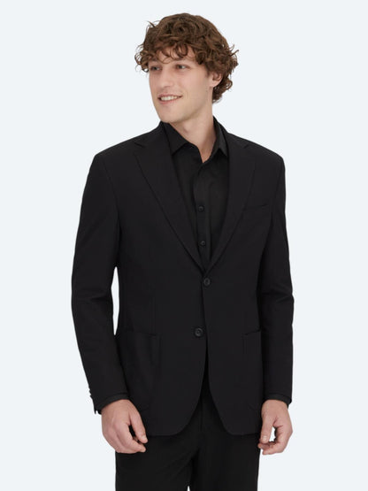 Siyah Desenli Modern Fit Ceket