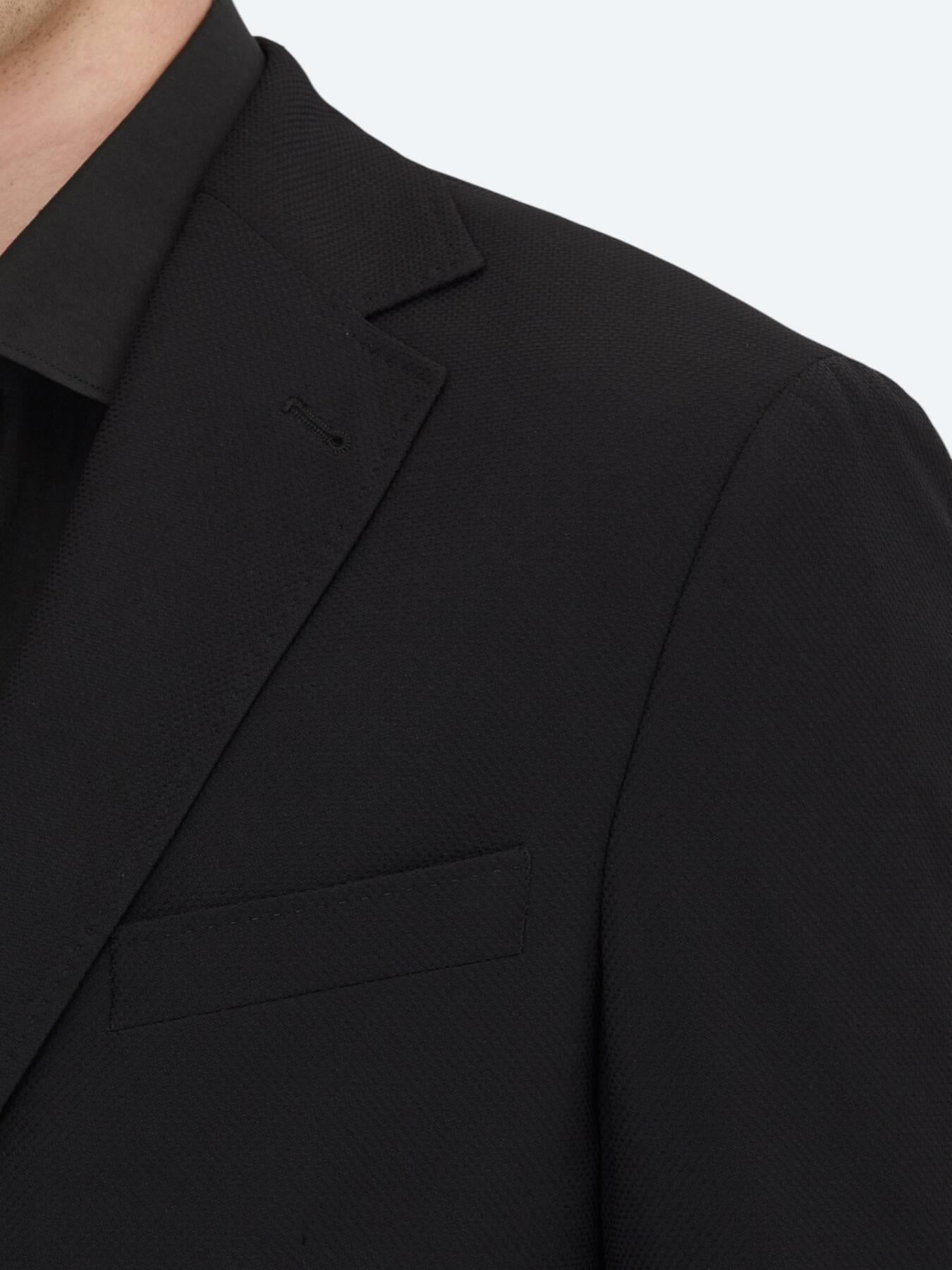 Siyah Desenli Modern Fit Ceket