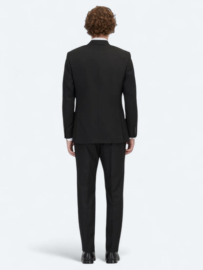 Siyah Çizgili Modern Fit Takım Elbise