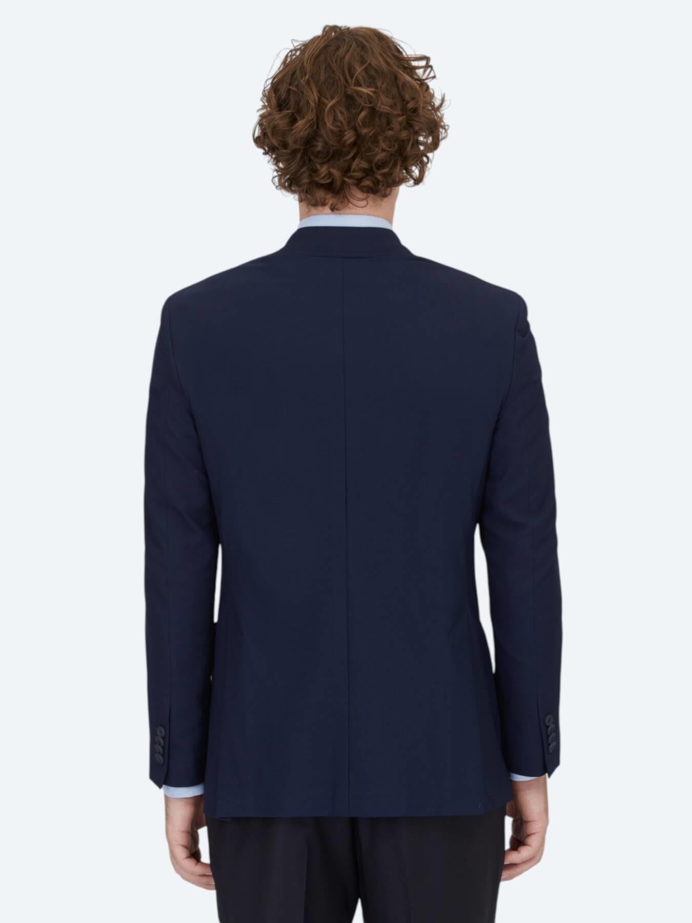 Lacivert Desenli Modern Fit Ceket