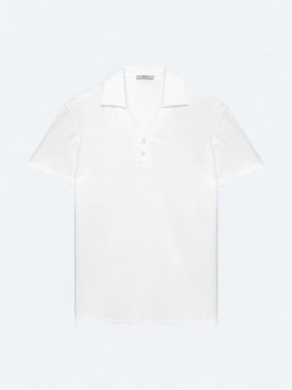 Beyaz Polo Yaka %100 Pamuk T-shirt