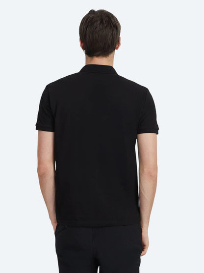 Siyah Düz Polo Yaka %100 Pamuk T-shirt