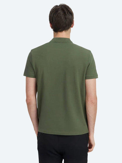 Haki Düz Polo Yaka %100 Pamuk T-shirt
