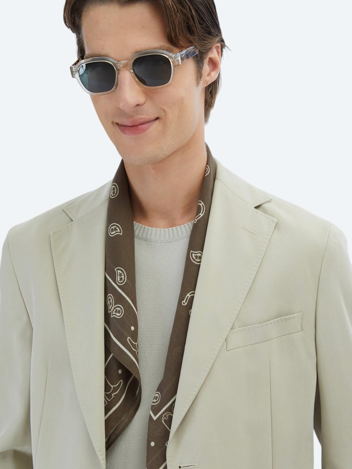 Bej Düz Modern Fit Takım Elbise