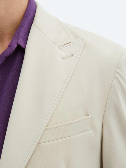 Bej Desenli Modern Fit Ceket