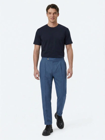 Indigo Dokuma Carrot Fit Casual Pamuk Karışımlı Pantolon