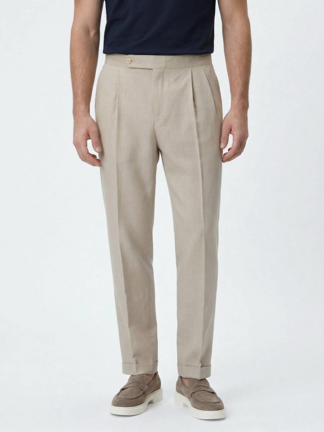 Vizon Dokuma Carrot Fit Casual Pamuk Karışımlı Pantolon