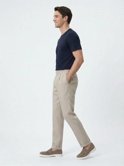 Vizon Dokuma Carrot Fit Casual Pamuk Karışımlı Pantolon