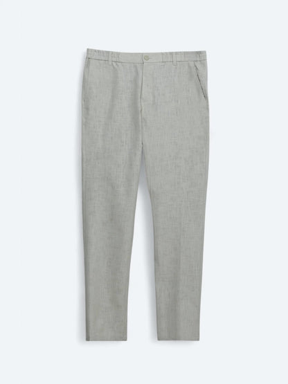 Ekru Dokuma Jogging Fit Casual Pamuk Karışımlı Pantolon