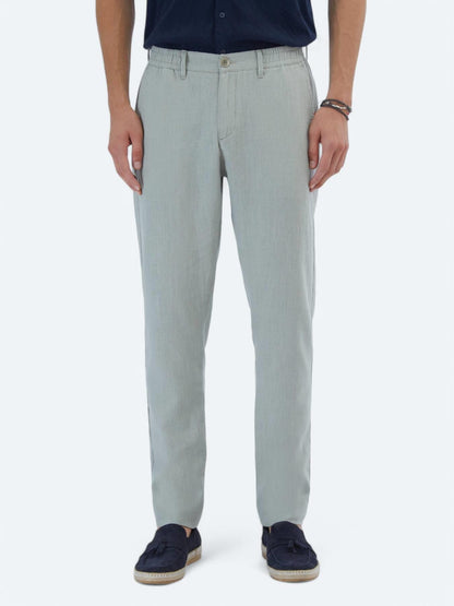 Nil Yeşili Dokuma Jogging Fit Casual Pamuk Karışımlı Pantolon