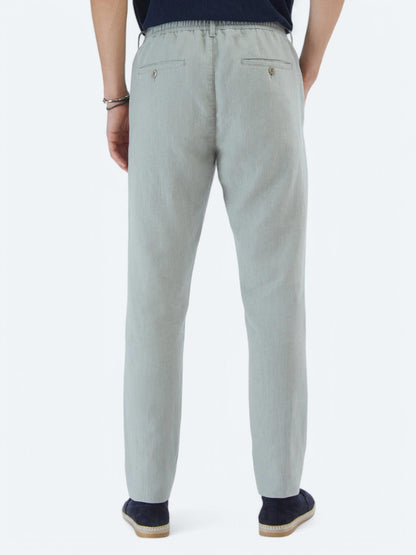 Nil Yeşili Dokuma Jogging Fit Casual Pamuk Karışımlı Pantolon
