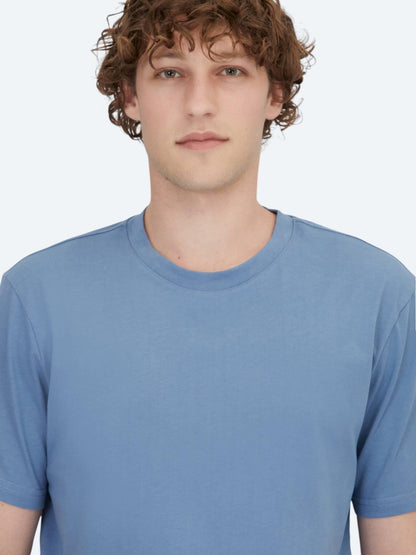 Indigo Bisiklet Yaka %100 Pamuk T-shirt