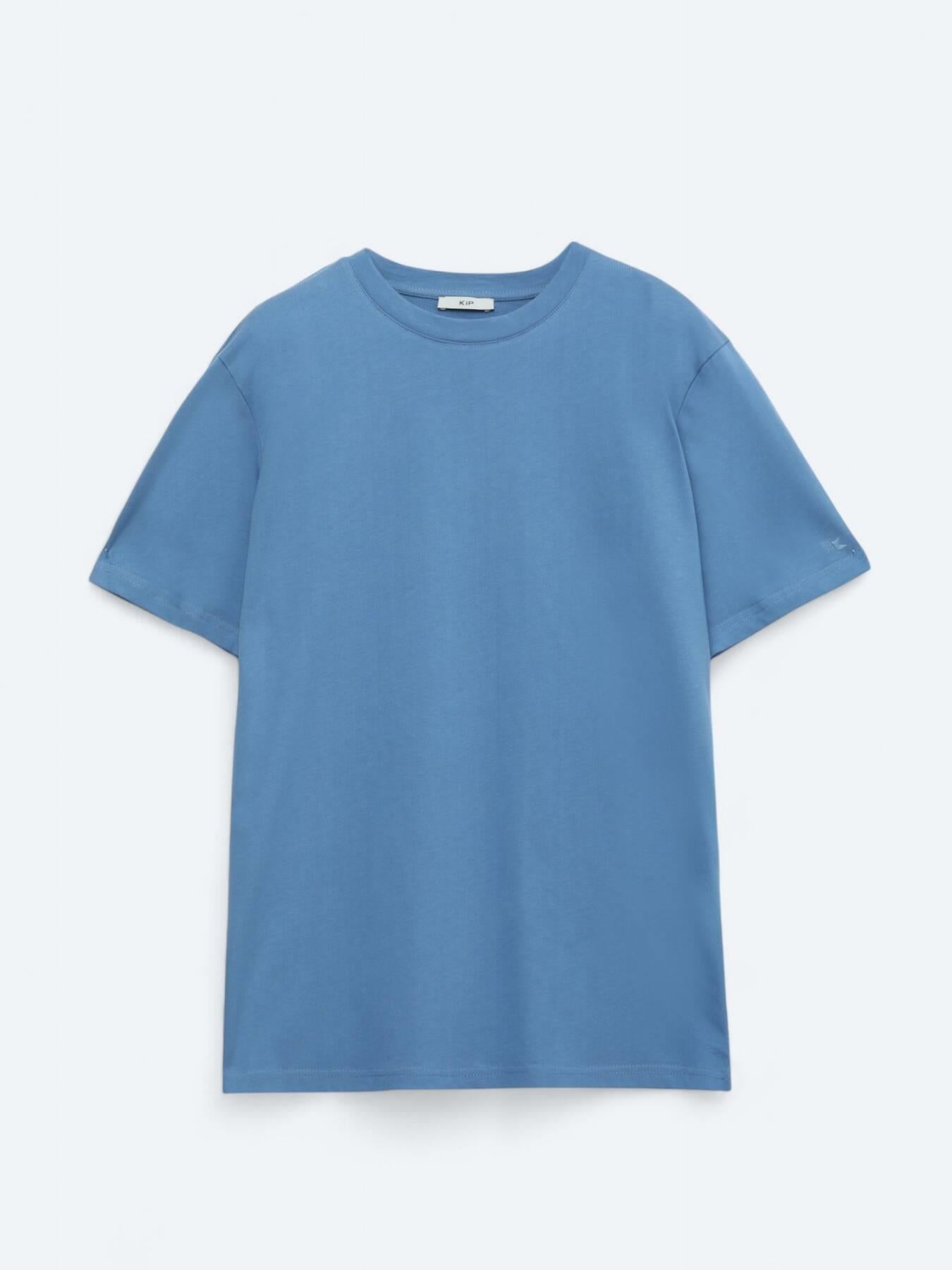 Indigo Bisiklet Yaka %100 Pamuk T-shirt