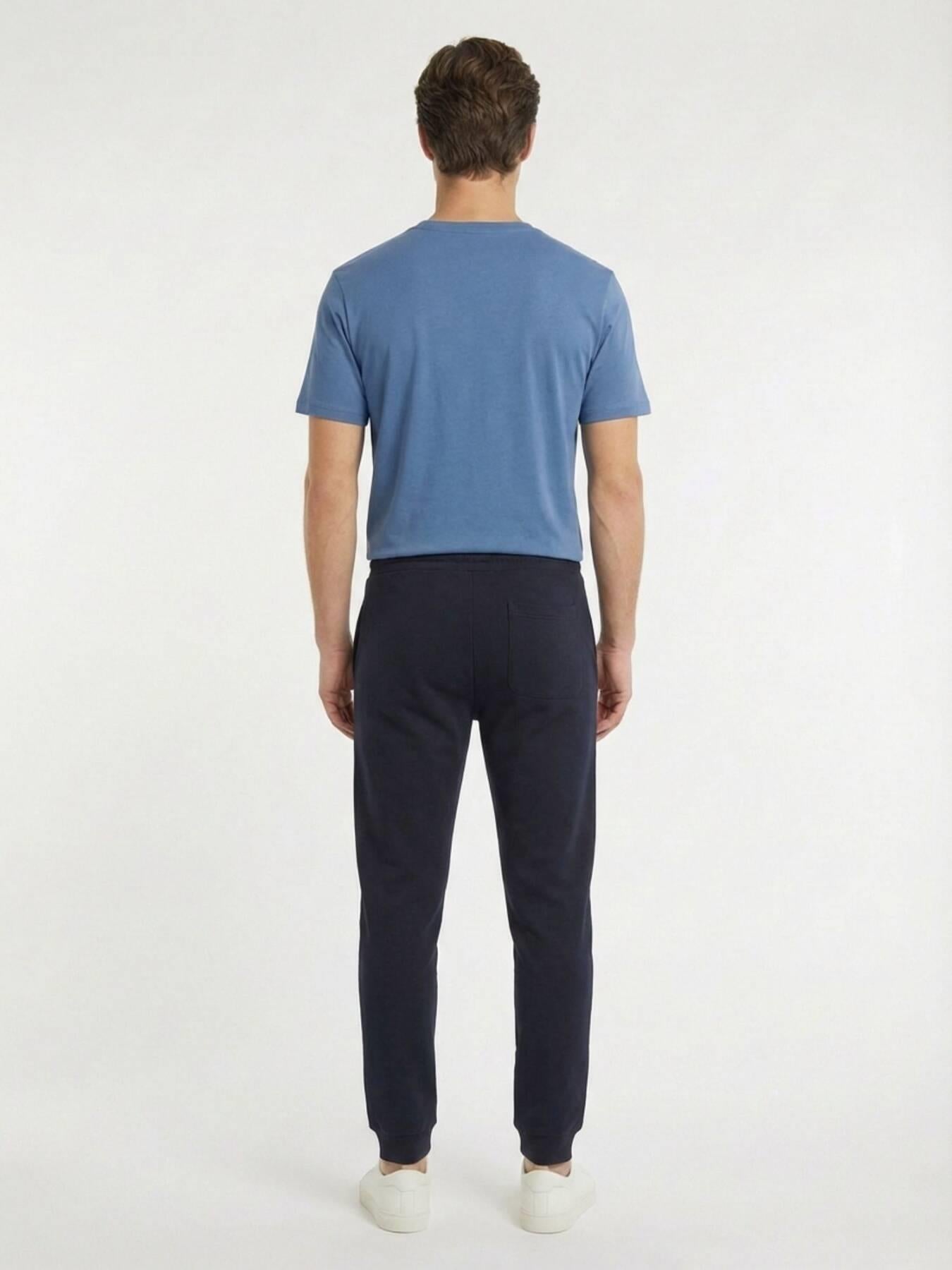 Indigo Bisiklet Yaka %100 Pamuk T-shirt
