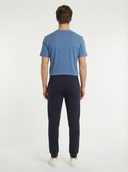 Indigo Bisiklet Yaka %100 Pamuk T-shirt