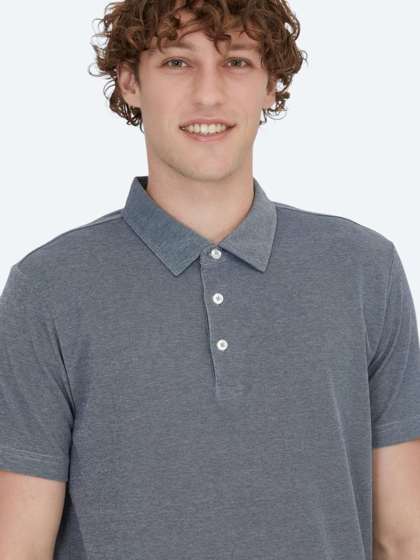 Lacivert Polo Yaka Pamuk Karışımlı T-shirt
