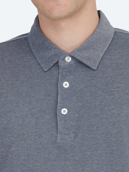 Lacivert Polo Yaka Pamuk Karışımlı T-shirt