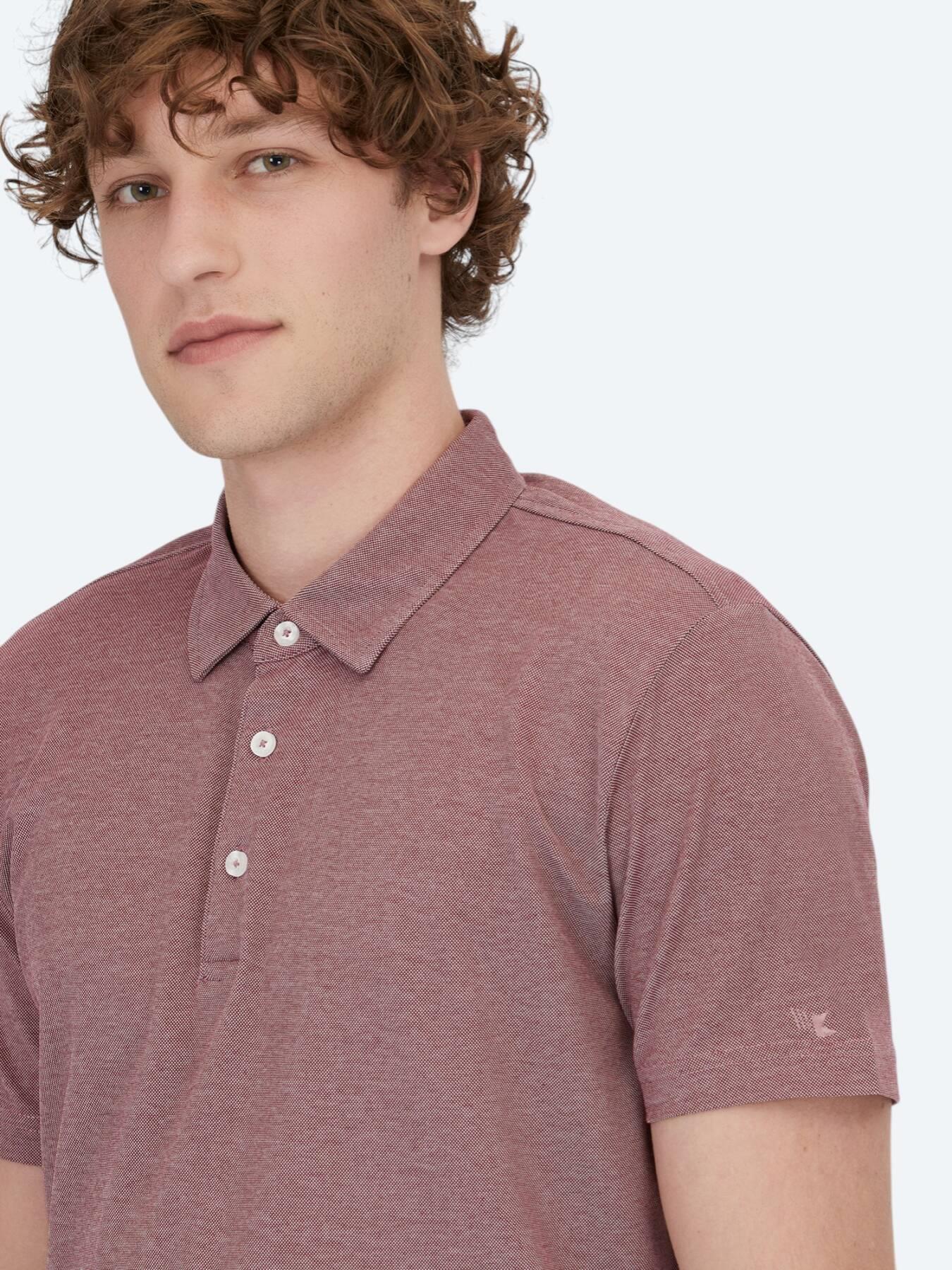 Kırmızı Polo Yaka Pamuk Karışımlı T-shirt