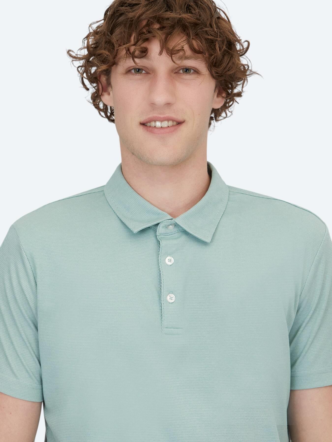 Yeşil Polo Yaka Pamuk Karışımlı T-shirt