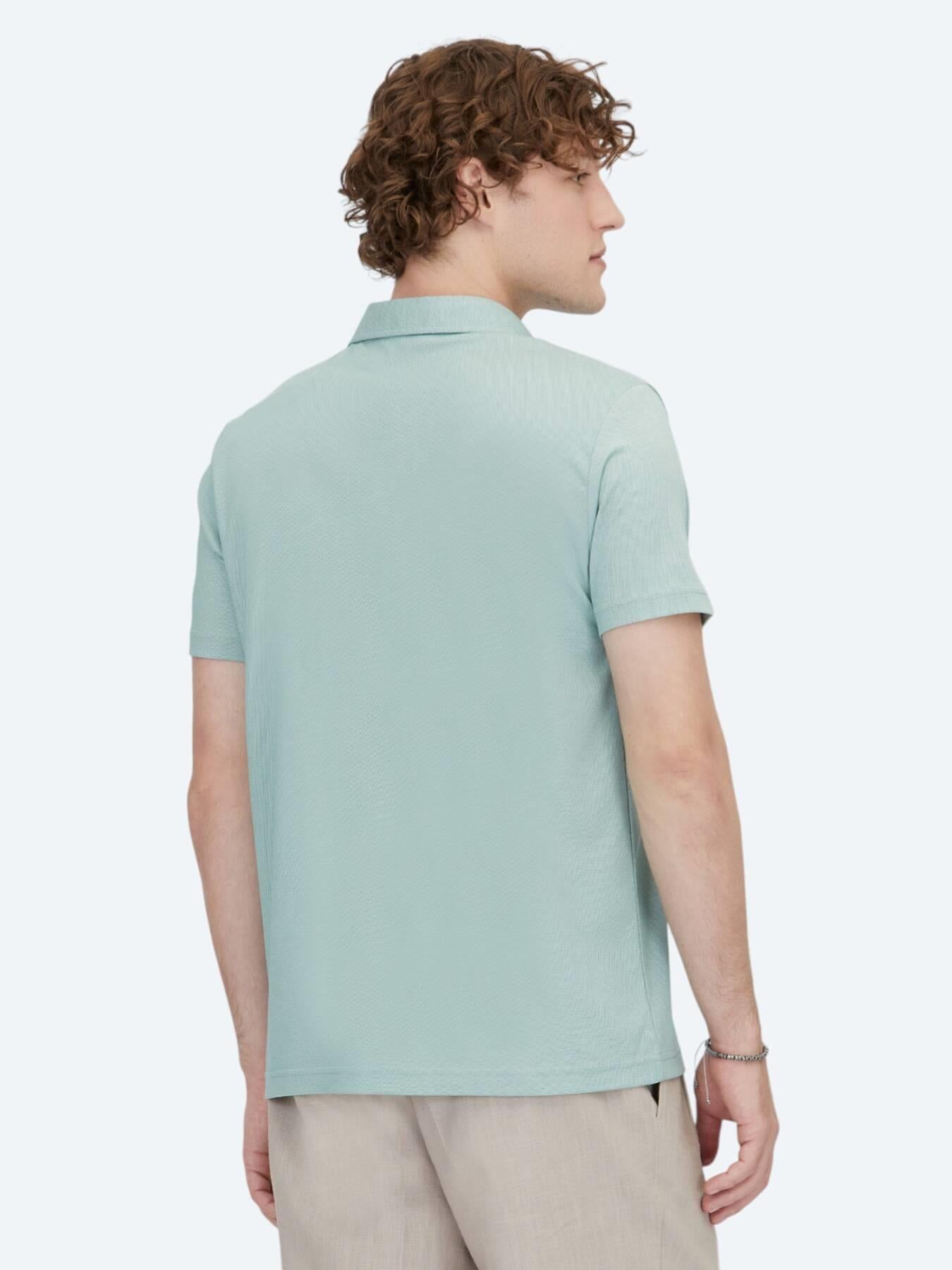 Yeşil Polo Yaka Pamuk Karışımlı T-shirt