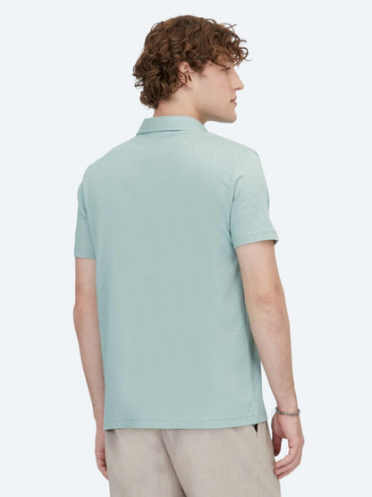 Yeşil Polo Yaka Pamuk Karışımlı T-shirt