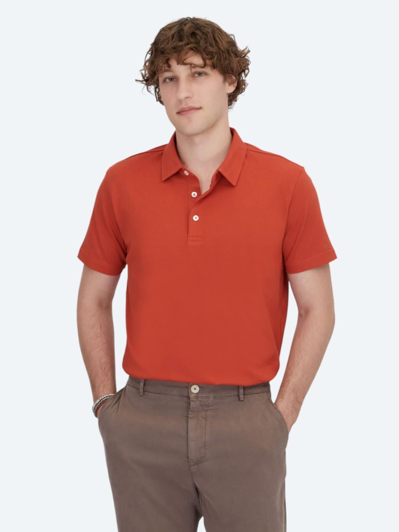 Tarçın Polo Yaka Pamuk Karışımlı T-shirt