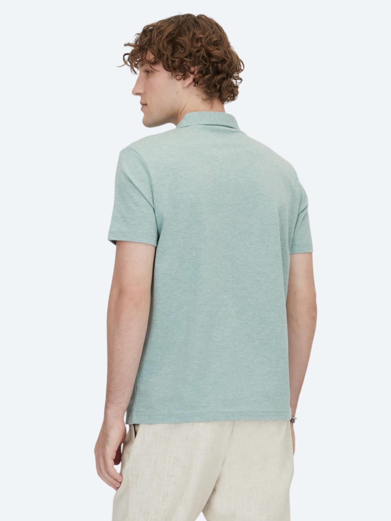 Yeşil Polo Yaka Pamuk Karışımlı T-shirt