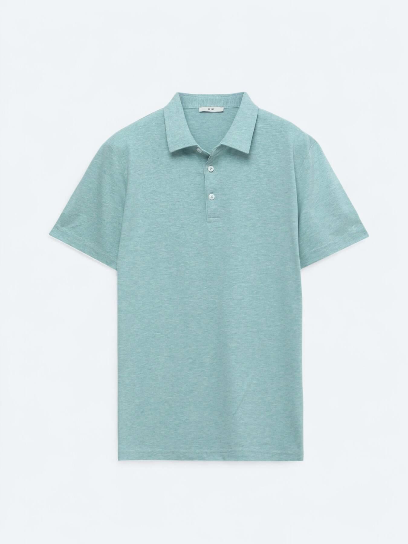 Yeşil Polo Yaka Pamuk Karışımlı T-shirt