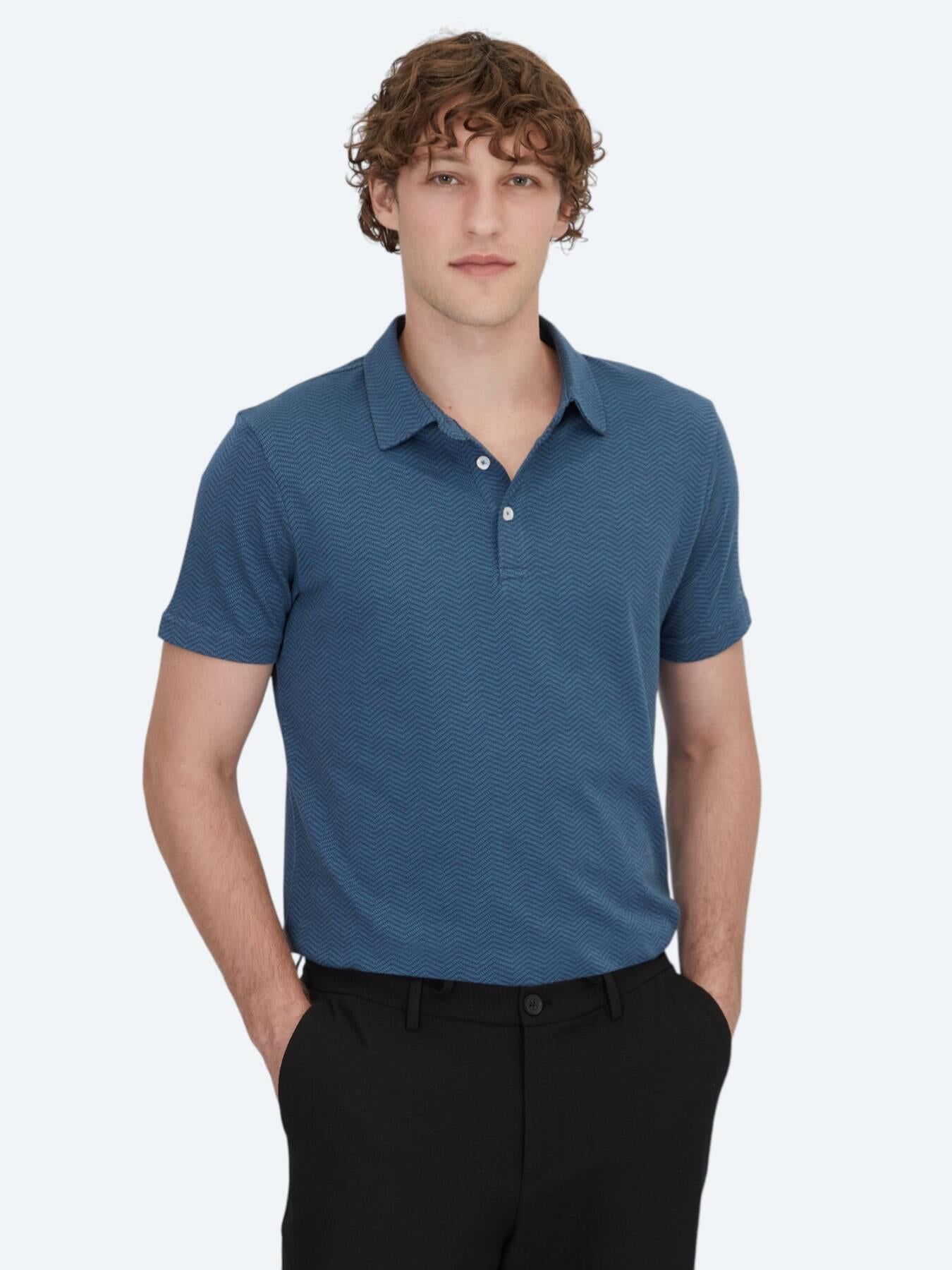 Lacivert Polo Yaka %100 Pamuk T-shirt