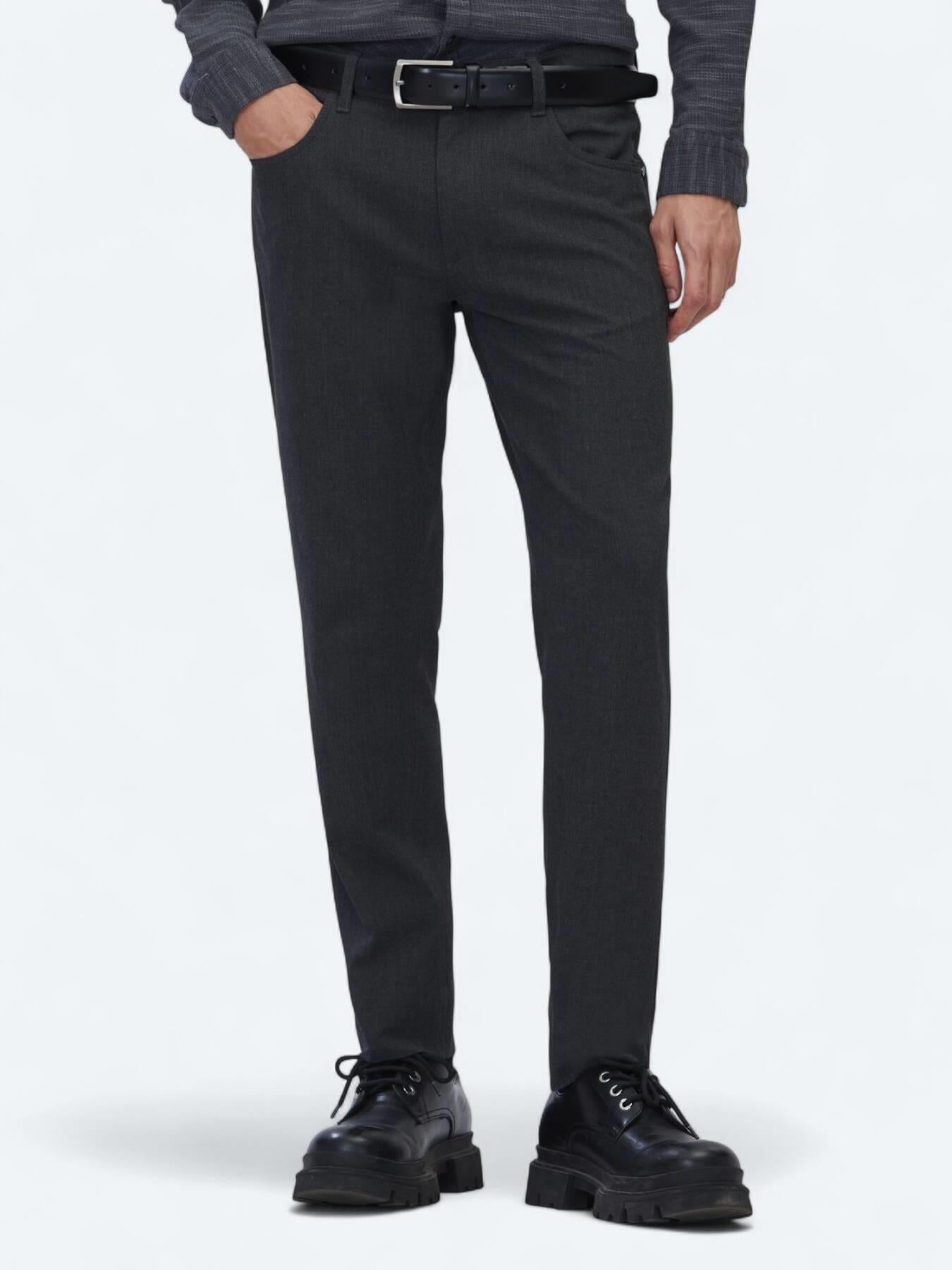 Antrasit Dokuma Slim Fit Casual Pantolon