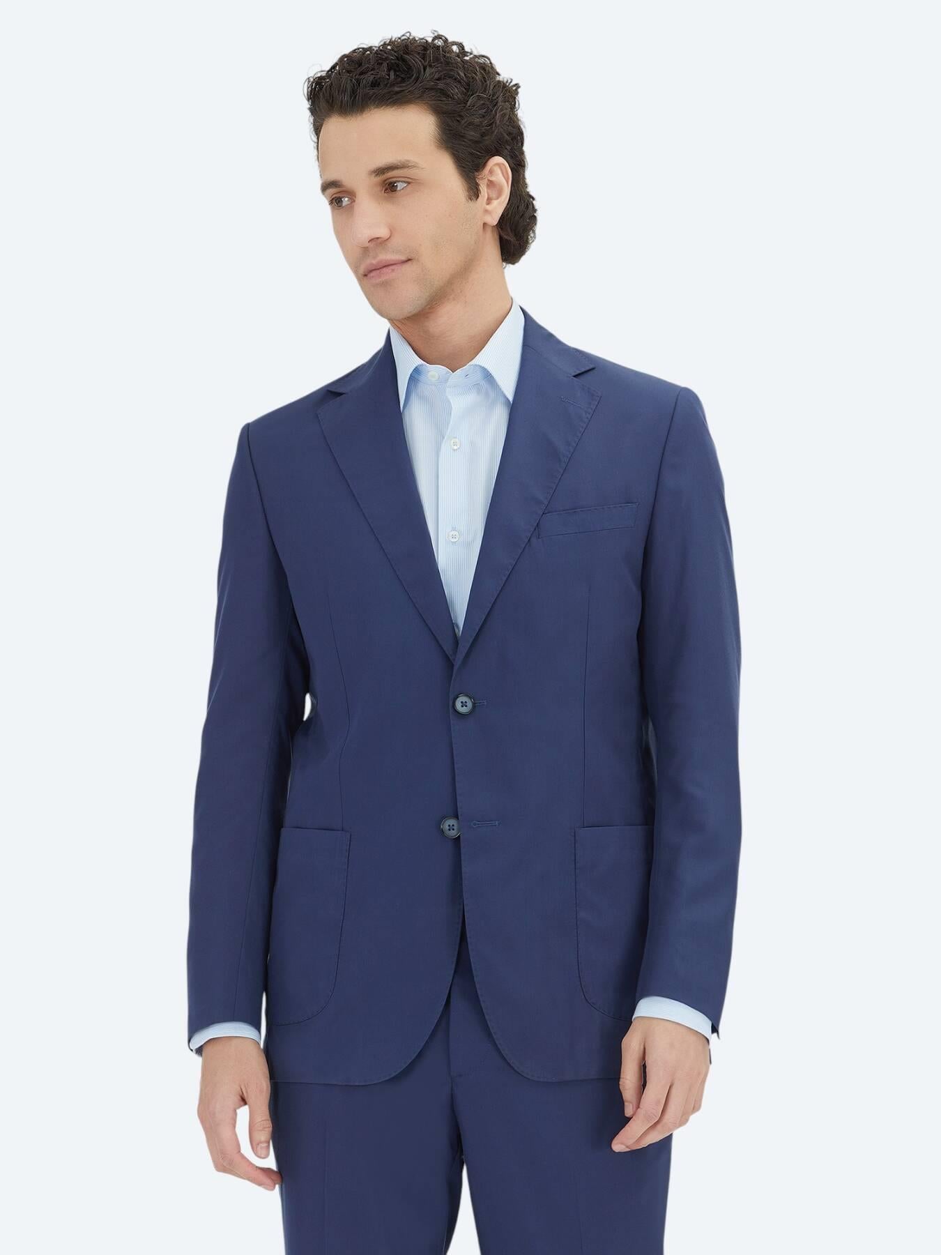 Indigo Düz Comfort Fit Takım Elbise