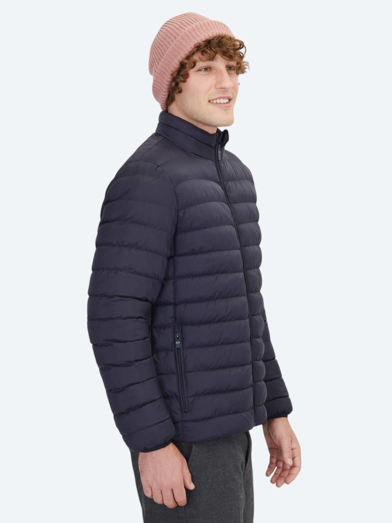 Lacivert Regular Fit Dik Yaka Casual Dokuma Mont