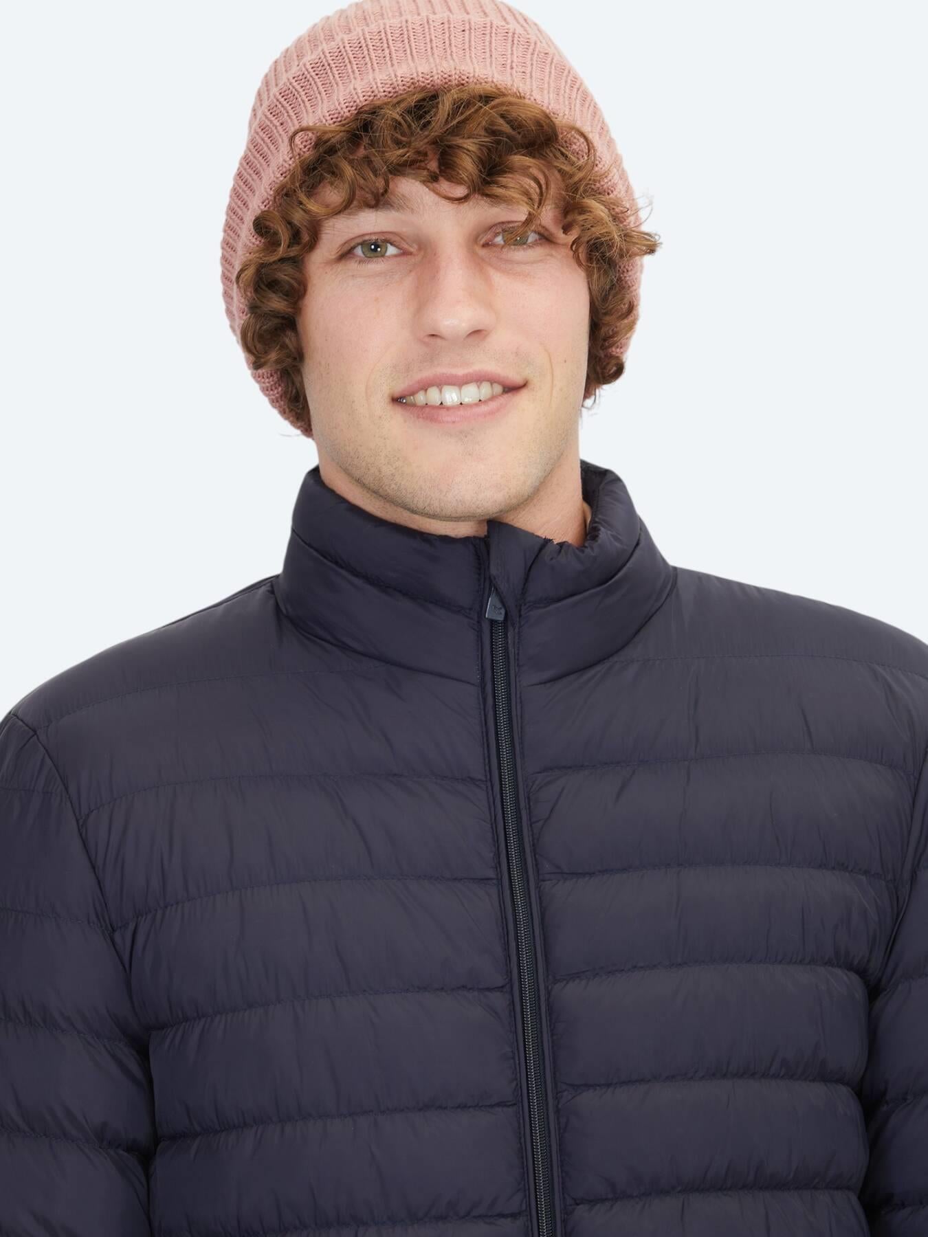 Lacivert Regular Fit Dik Yaka Casual Dokuma Mont