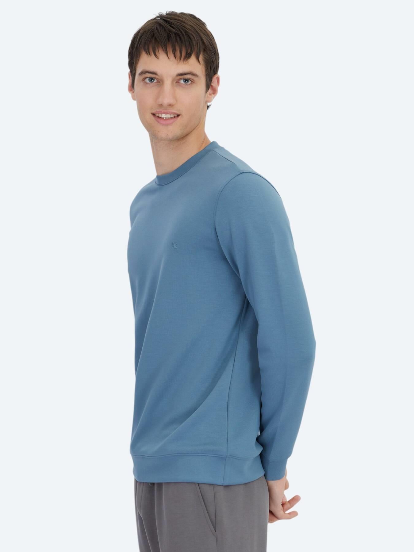Indigo Bisiklet Yaka Sweatshırt